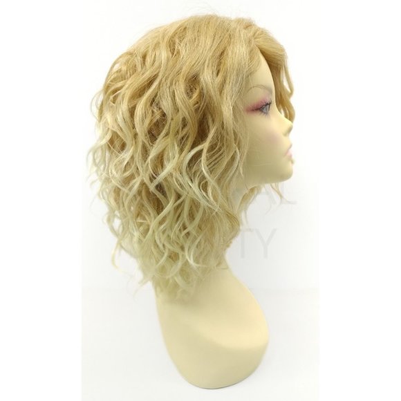 Fair Strawberry Blonde Lace Front Wavy Lob Heat Resistant Wig